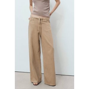 Mango low waist wide leg jeans bruin