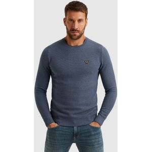 PME Legend Heren trui blauw (Maat: S) - Effen - Halslijn: Ronde hals,