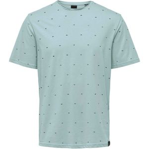 ONLY & SONS T-shirt ONSMYRON met all over print tourmaline