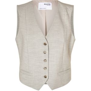 SELECTED FEMME gemêleerd gilet grijs