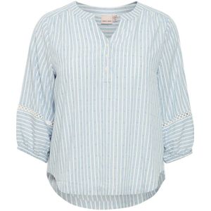 Simple Wish gestreepte blousetop SWNATALIE lichtblauw/wit