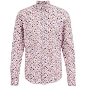 WE Fashion slim fit overhemd met all over print mauve