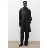 MANGO - Tussenmantel 'Petra' - Zwart - Trenchcoat