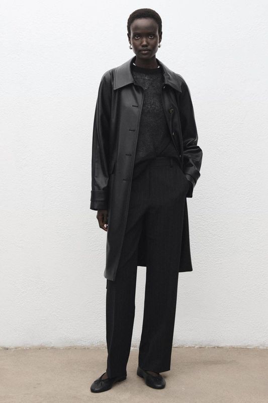 MANGO - Tussenmantel 'Petra' - Zwart - Trenchcoat