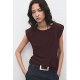 Mango - Blousetop - Donkerbruin