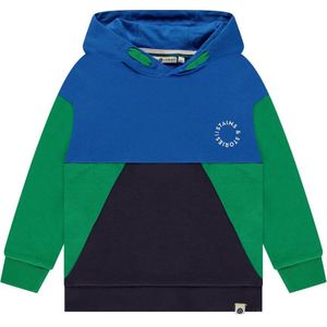 Stains&Stories hoodie donkerblauw/blauw/groen
