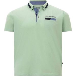 Charles Colby polo EARL PENDLEVINE Plus Size met logo lichtgroen