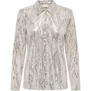 JDY - JDYTANYA - Blouse - Crème - Pailletten - Lange Mouw