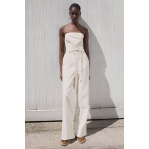 Mango denim ecru jumpsuit