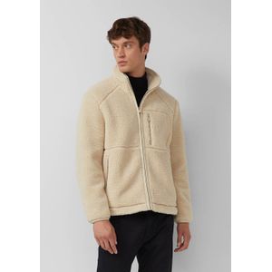 Buitenjas - Korte Pluche Teddy Jas - Met Ritsdetails en Opstaande Kraag - Winterjassen