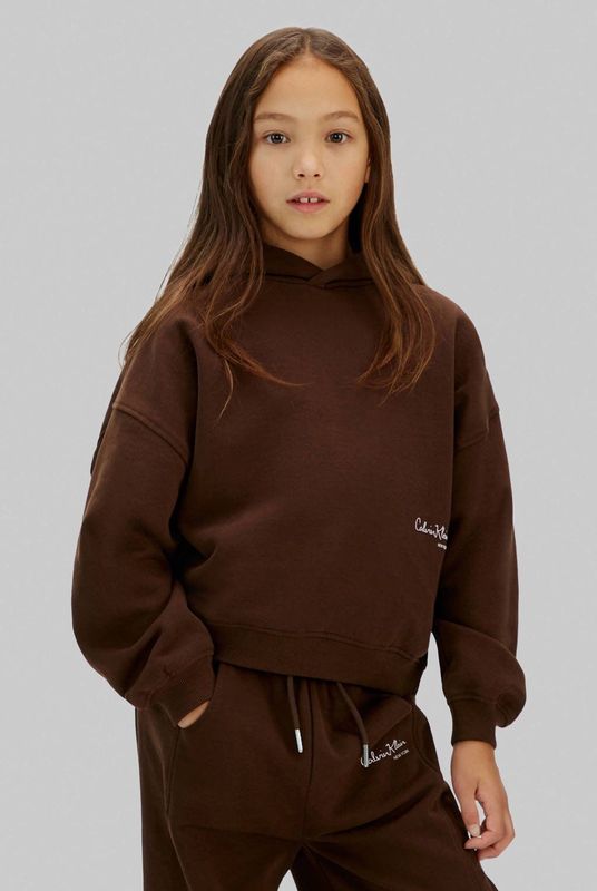 Calvin Klein Jeans Sweatshirt  bruin / wit