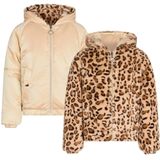 Retour Jeans - Reversible Imitatiebont Winterjas - Lichtgoud/Bruin