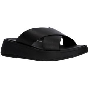 FitFlop TM leren slippers zwart