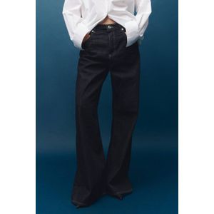 Mango high waist flared jeans dark blue denim