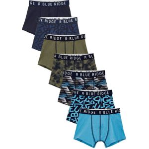 WE Fashion Blue Ridge boxershort - set van 7 blauw/groen