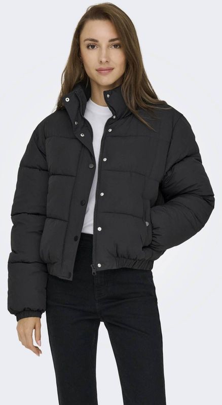 Jacqueline de Yong - JDY Black Puffer Jacket - Damesjas - Zwart - Gewatteerd