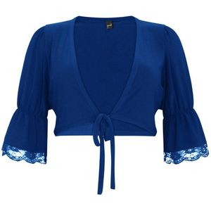 YOEK bolero DOLCE van travelstof blauw