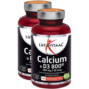 Lucovitaal Calcium 500mg + D3 20mcg -kauwtablet- Duopack