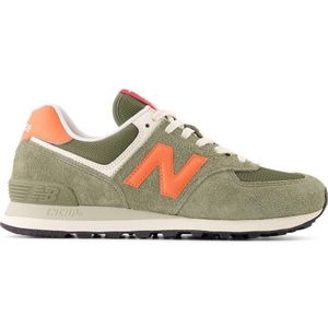 New Balance 574 sneakers olijfgroen/oranje
