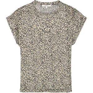 Garcia T-shirt met panterprint crème / bruin