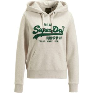 Superdry hoodie met printopdruk grijs/groen