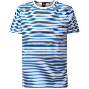 Petrol Industries gestreept slim fit T-shirt Seabrook electric blue