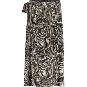 Geisha rok met all over print zwart/wit