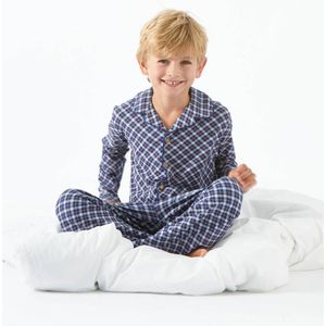 Little Label geruite pyjama van biologisch katoen blauw
