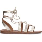 Sacha leren sandalen goud