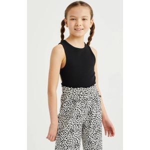 WE Fashion ribgebreide top zwart