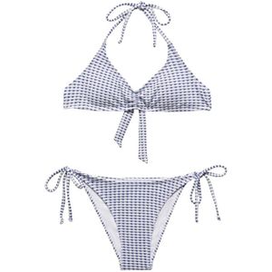 Mango Kids triangel bikini blauw/wit