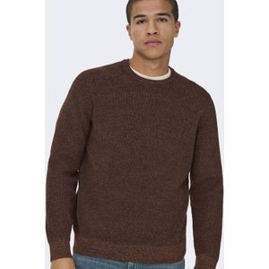 ONLY & SONS gebreide trui bruin