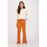 Raizzed high waist loose fit broek Sula met zijstreep oranje/paars