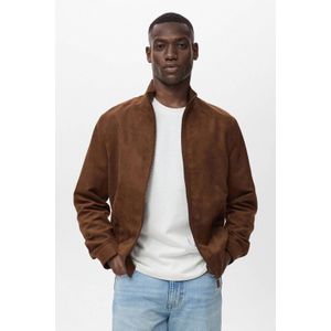 Mango Man suede jas donkerbruin