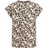 WE Fashion T-shirt met panterprint beige/zwart/wit