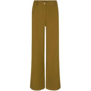 Ydence wide leg pantalon olijfgroen