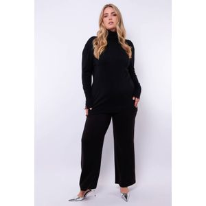 Exxcellent wide leg high waist casual broek zwart
