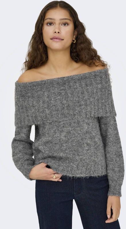 Only - Onlshine - Gebreide Trui - Grijs Melange