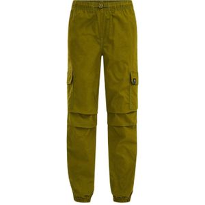 WE Fashion tapered fit cargobroek olijf groen