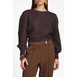 Aaiko - DENIZE WP 389 - Dames Trui - Groen - Effen - Ronde Halslijn