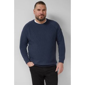 s.Oliver Big Size trui rib gebreid donkerblauw