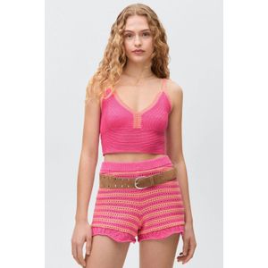 MANGO TEEN cropped top roze gebreid