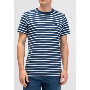 Butcher of Blue gestreept regular fit T-shirt Army stripe iris blue