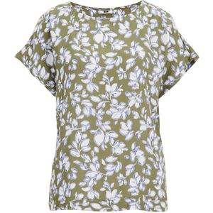 WE Fashion blousetop met all over print olijfgroen/ecru/lila