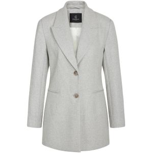 Bruuns Bazaar gemêleerde oversized blazer met wol grijs