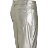 Ruby imitatieleren broek metallic zilver