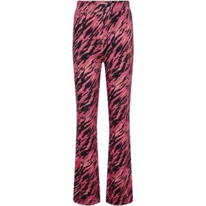 KIDS ONLY GIRL flared broek KOGPAIGE met all over print donkerroze/zwart