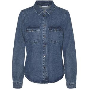 VERO MODA denim blouse VMJENNIE medium blue denim