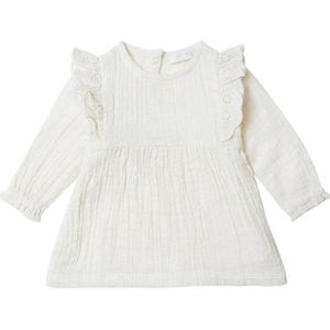Noppies baby jurk Cologne met ruches offwhite