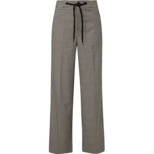 s.Oliver straight fit broek met pied-de-poule zwart